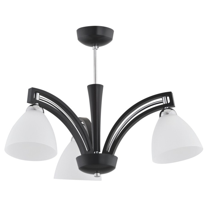 Lustra iMK®️ KL 6605, 3 x E27, crom + wenge + alb