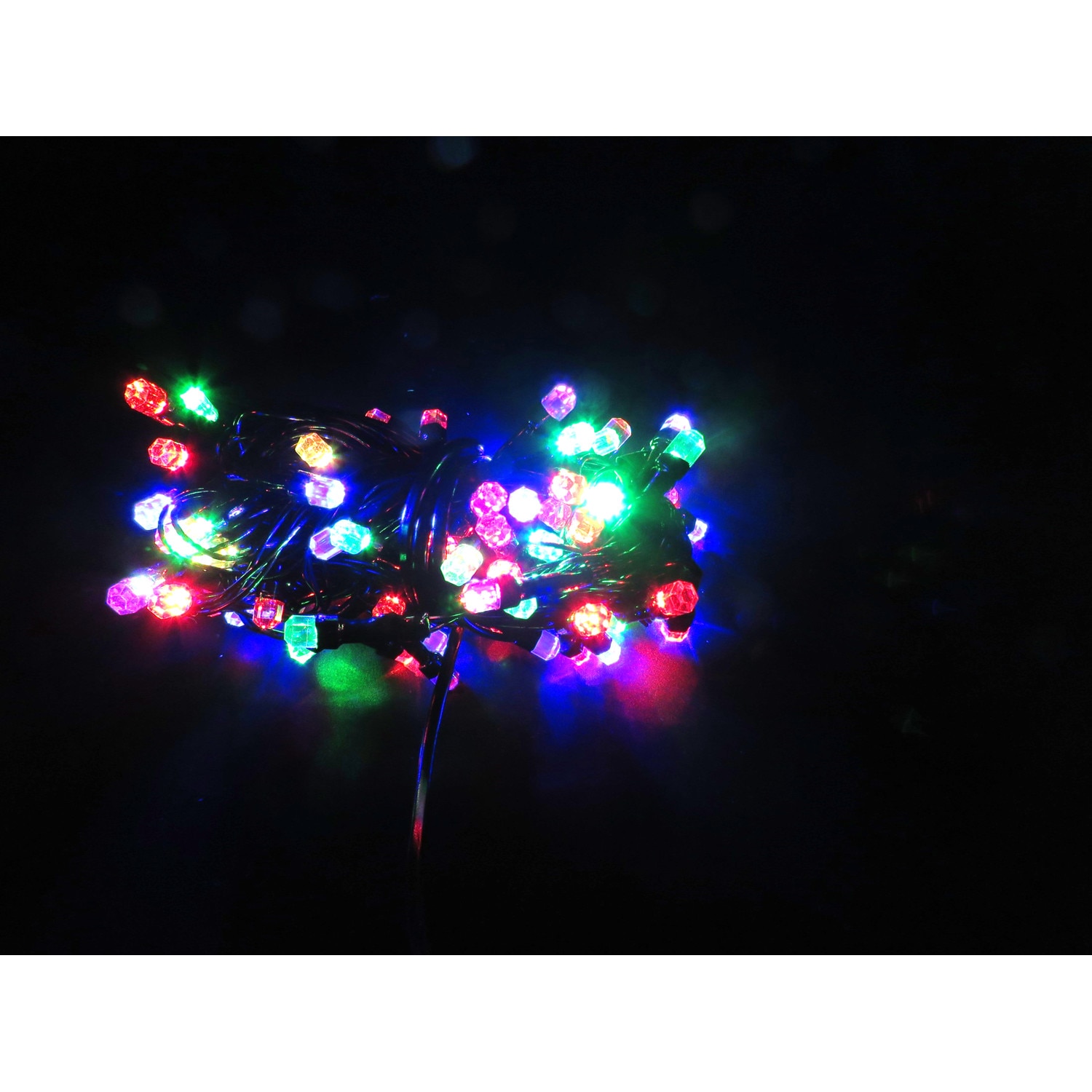 Instalatie 100 leduri hexagonale , 9m, lumineaza intermitent multicolor