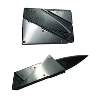 Cutit Card cu Fata Metalica, Negru, Multifunctional, Incape in Portofel
