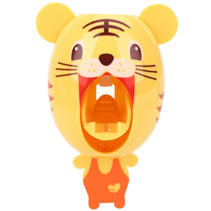 Baby Tiger Fogkrém Adagoló, tigris minta, tapadókorong tartó, erős tapadás, univerzális méret