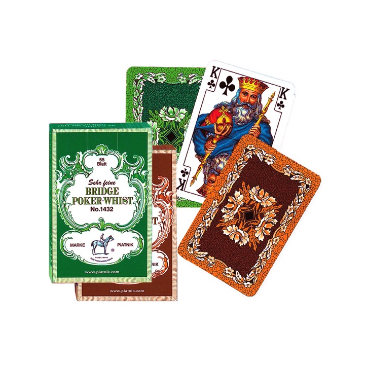 Piatnik, Kátékkártya készlet, "Bridge Poker Whist", 2 csomag, 52 kártya + 3 joker