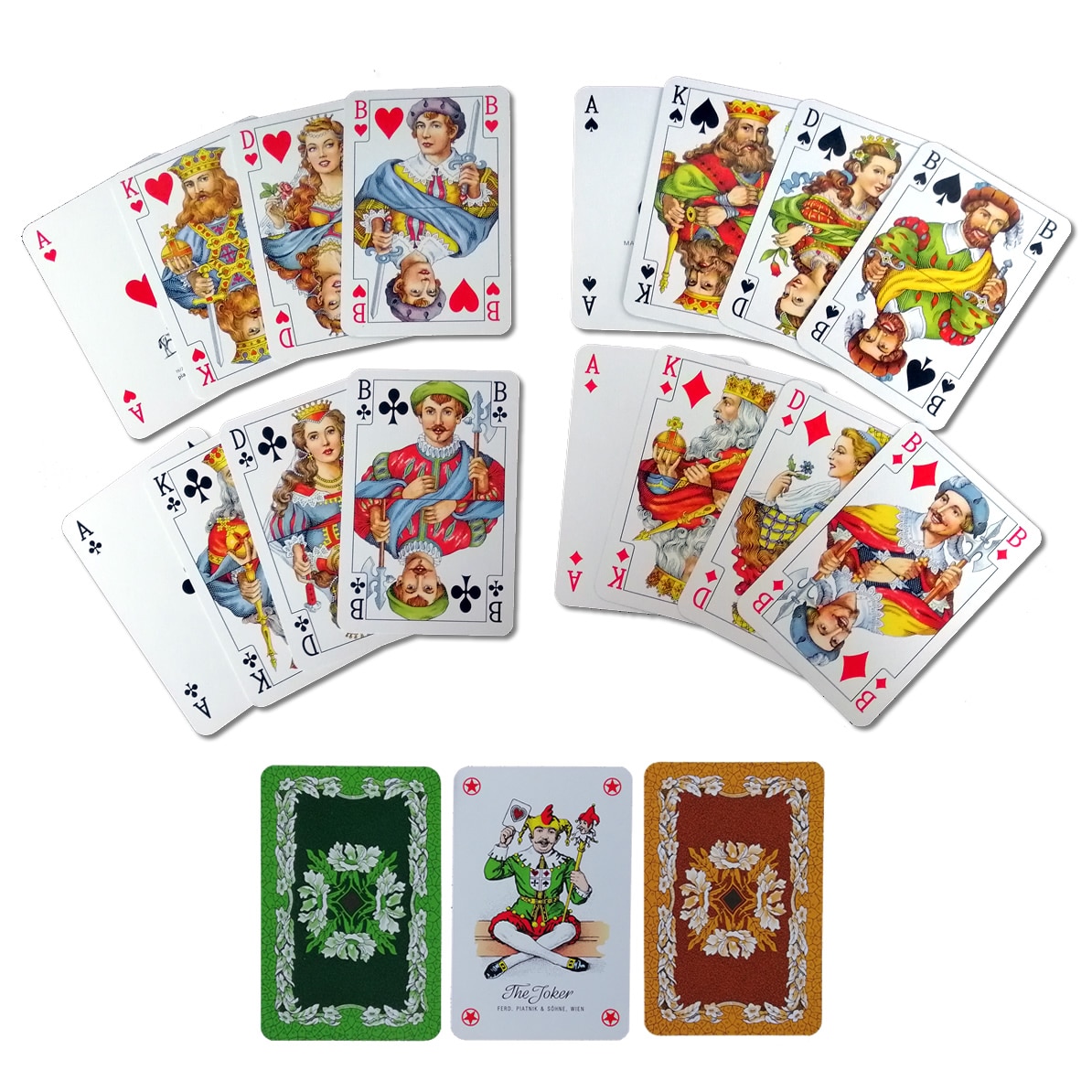 curb The trail channel Set carti de joc Piatnik, "Bridge-Poker-Whist", 2 pachete a 52 carti + 3  jokeri - eMAG.ro