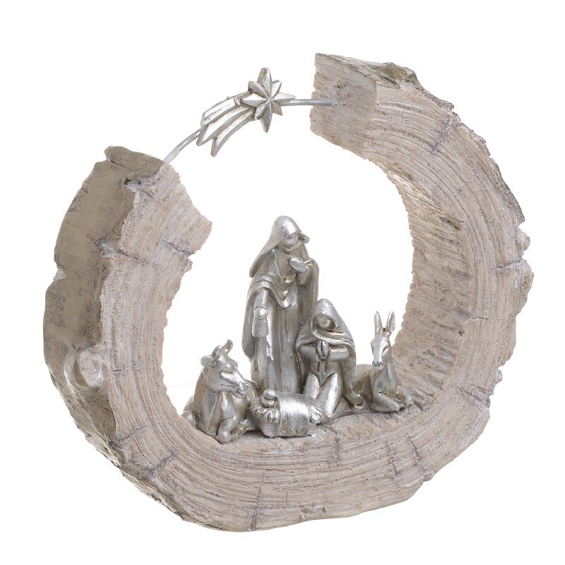 Decoratiune Scena Nasterii Domnului, rasina, 23 cm