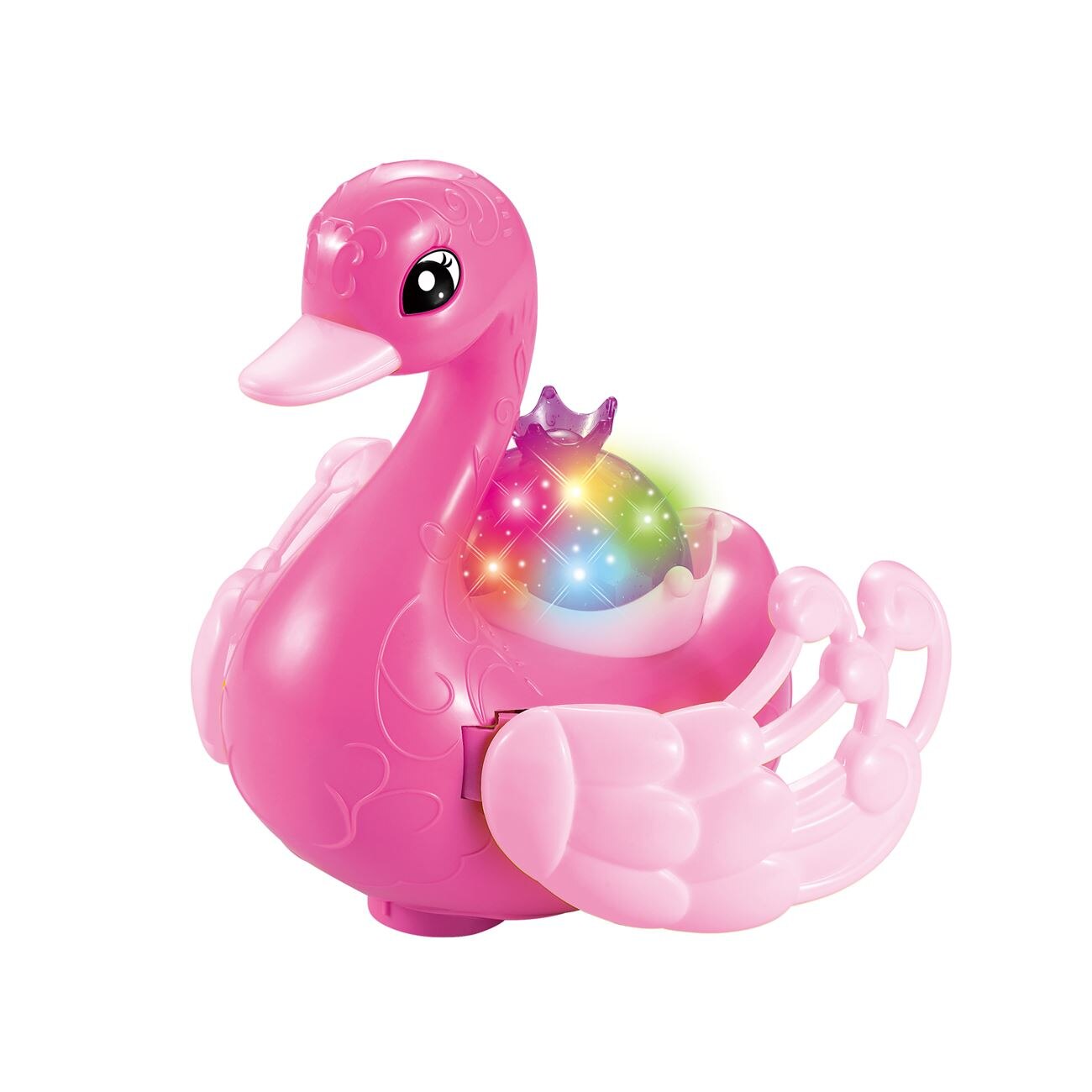 Lebada cu glob colorat,aripile luminoase si sunete care merge si se roteste