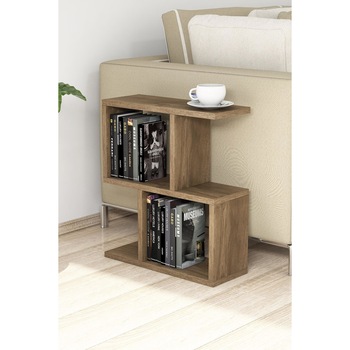 Masuta de cafea laterala, Zet Homs, Nuc, 51 x 45 x 17 cm, PAL 18 mm Masuta de cafea laterala, Zet Homs, Nuc, 51 x 45 x 17 cm, PAL 18 mm