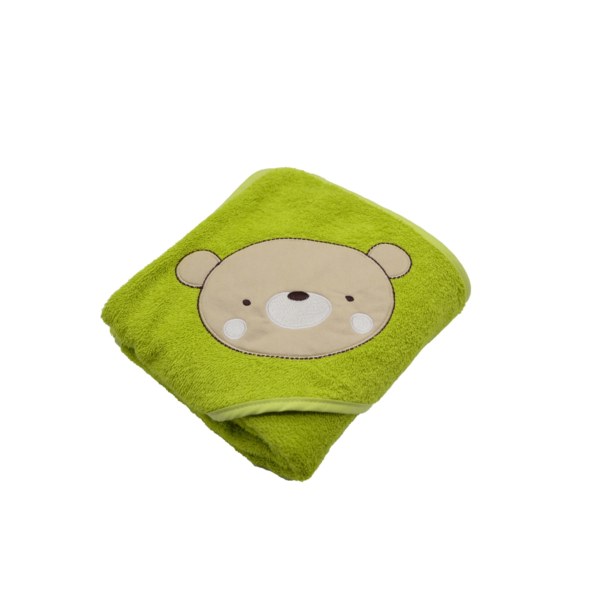 Prosop cu gluga pentru bebelusi si parinti, COZY TOWELS, bumbac 100%, Verde