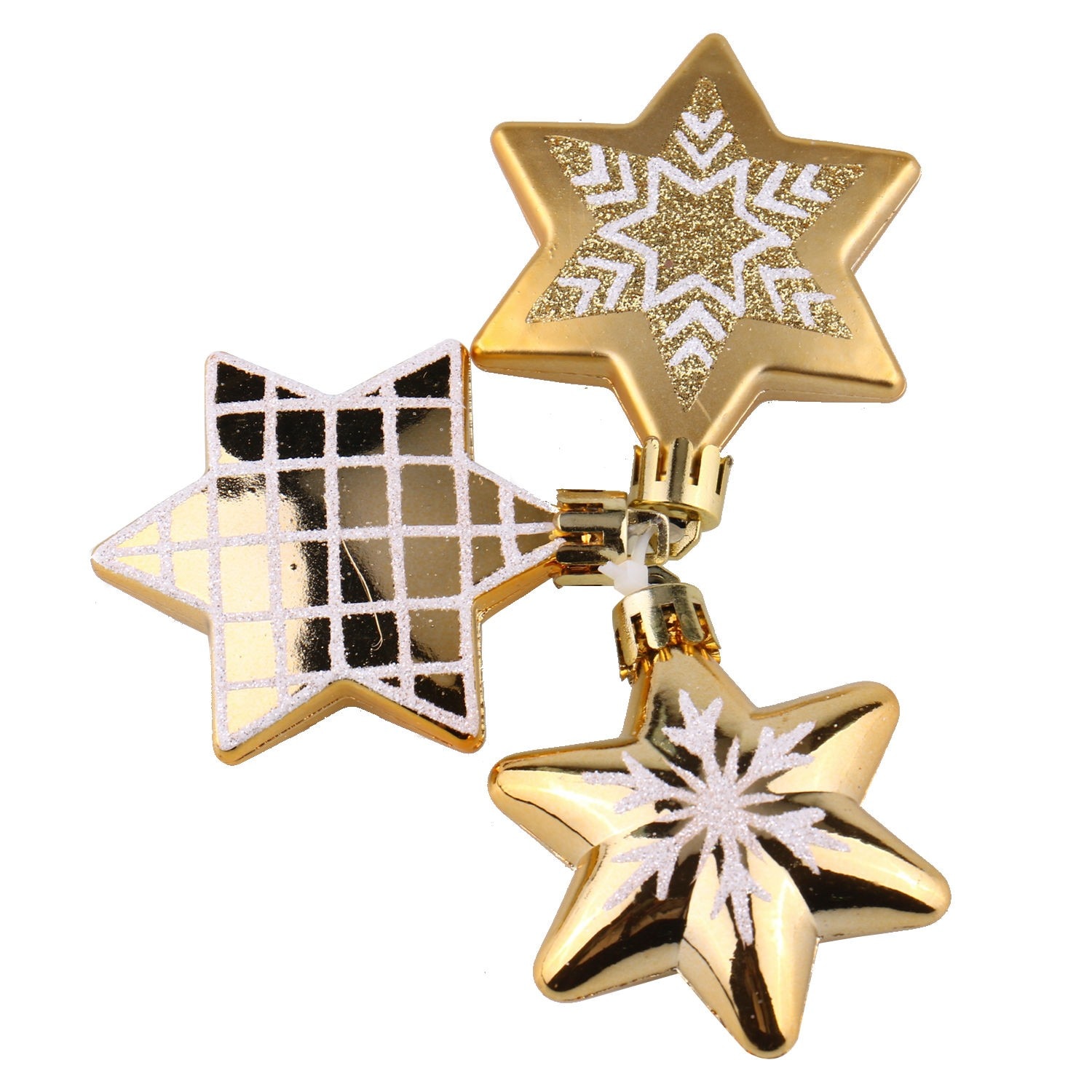 Set 3 globuri iMK®, In forma de stea, Auriu