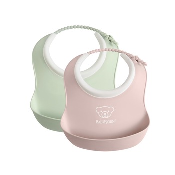 Set 2 bavete, BABYBJORN, Powder Green/Powder Pink Set 2 bavete, BABYBJORN, Powder Green/Powder Pink