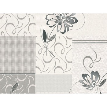 Tapet lavabil Slavyanski Oboi, Oracol 356-10, model flori, gri-negru, vinil, pentru living sau dormitor, rola 0.53 m x 10.05 ml Tapet lavabil Slavyanski Oboi, Oracol 356-10, model flori, gri-negru, vinil, pentru living sau dormitor, rola 0.53 m x 10.05 ml
