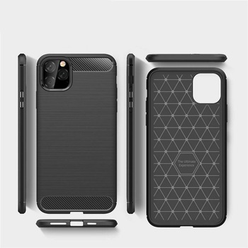 Husa iPhone 11 Pro, Cabon Flexibil, Negru Husa iPhone 11 Pro, Cabon Flexibil, Negru