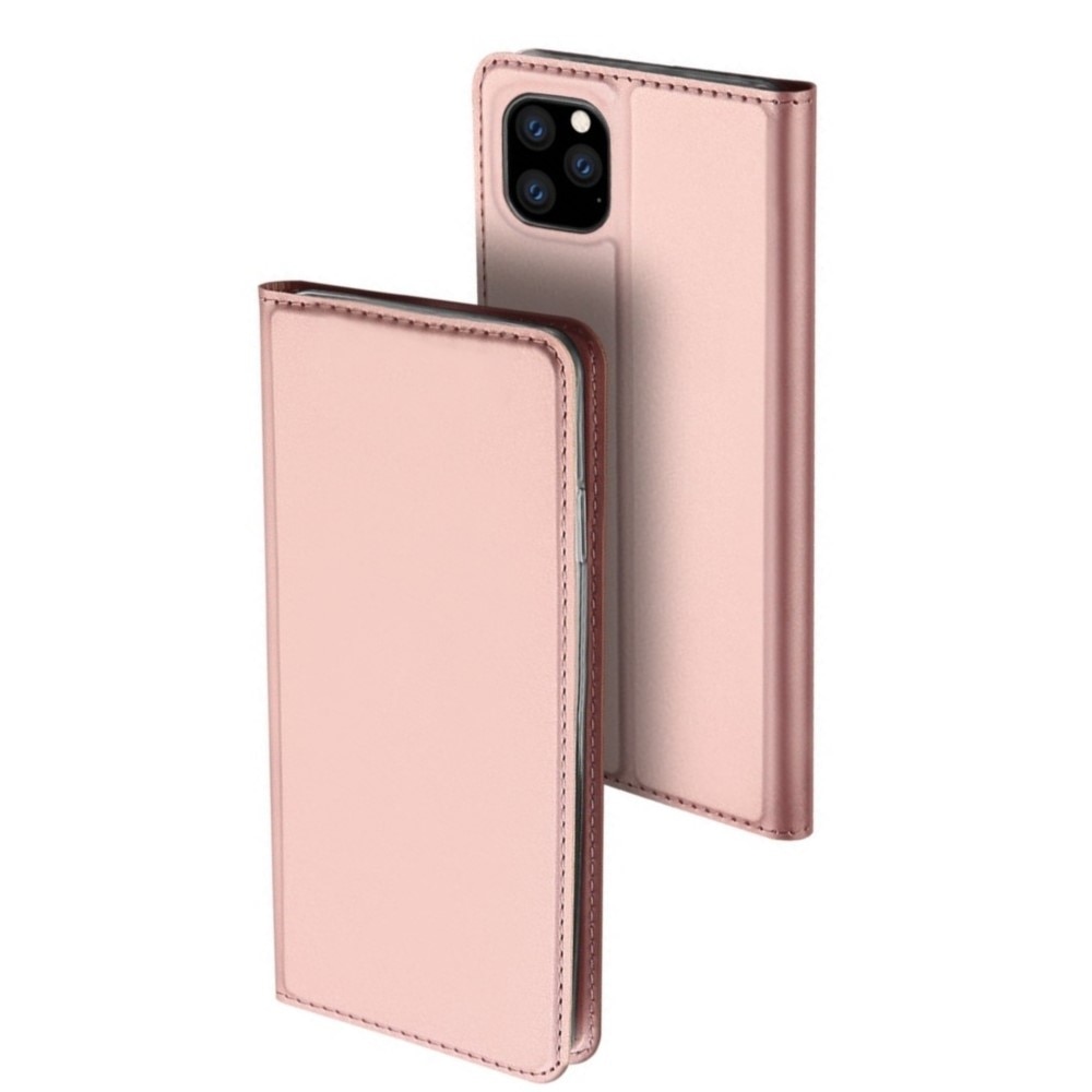 Husa iPhone 11 Pro, Flip / Book, Buzunar Card, Piele , DUX DUCIS, Roz