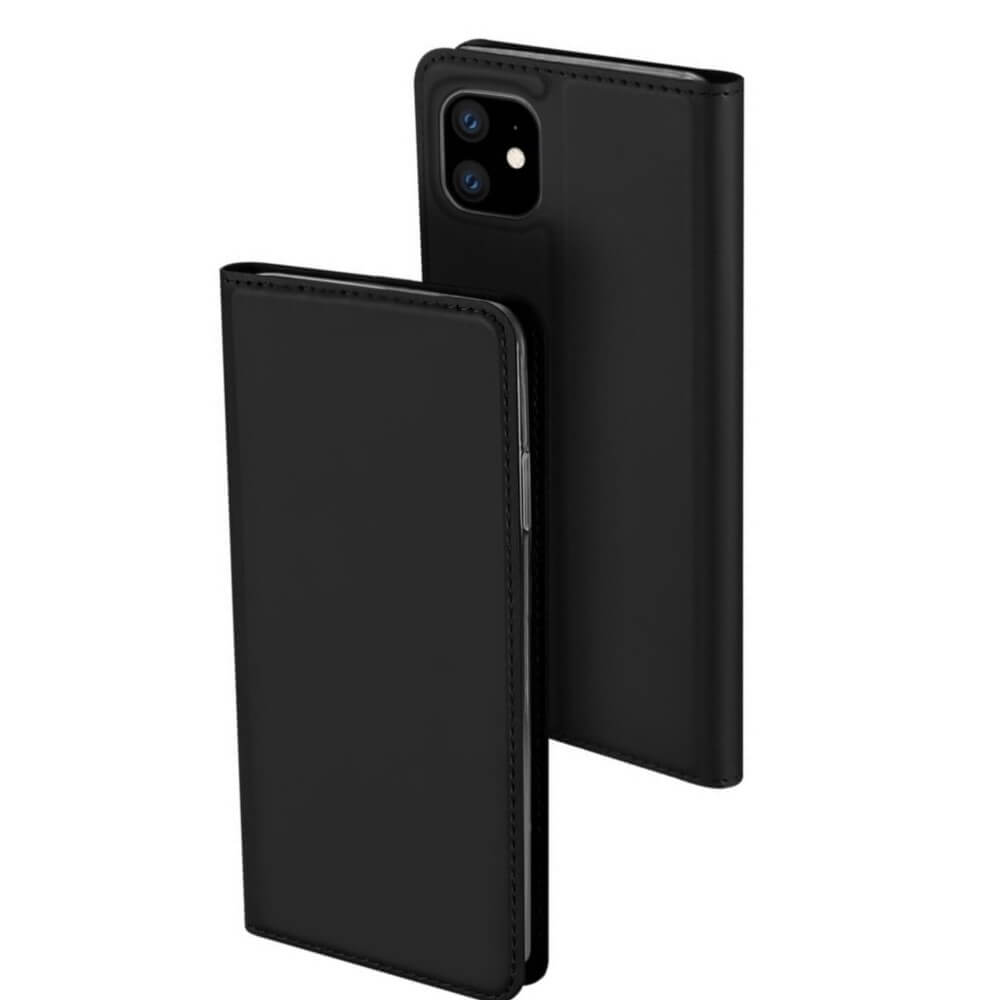 Husa iPhone 11, Flip / Book, Buzunar Card, Piele, DUX DUCIS, Negru