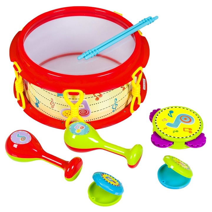 OEM Marbest Grand Shop játék csörgődob, dob funkcióval, gyerekeknek, 37,5 cm, többszínű