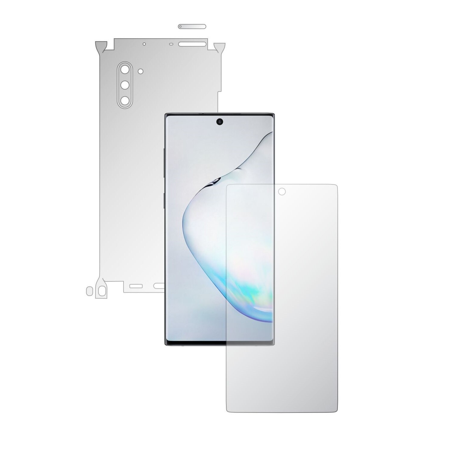 Folie Full Body Invisible Skinz HD pentru Samsung Galaxy Note 10 (5G) - Folie Protectie Siliconica Ultra-Clear cu taiere 360 Cut pentru Ecran, Carcasa Spate si Laterale, Skin Adeziv Transparent, Edge to Edge Cover