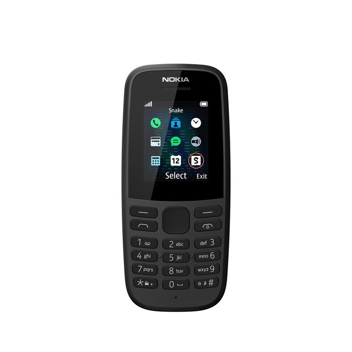 Nokia 105 (2019) Мобилен телефон, независим от карта, черен