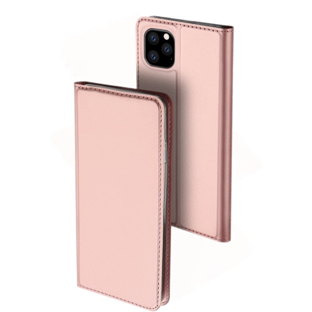 Husa iPhone 11 Pro Max, Flip / Book, Buzunar Card, Piele, DUX DUCIS, Roz