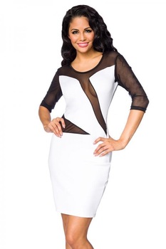 Rochie Alb Negru, Plasa, Club, S Rochie Alb Negru, Plasa, Club, S