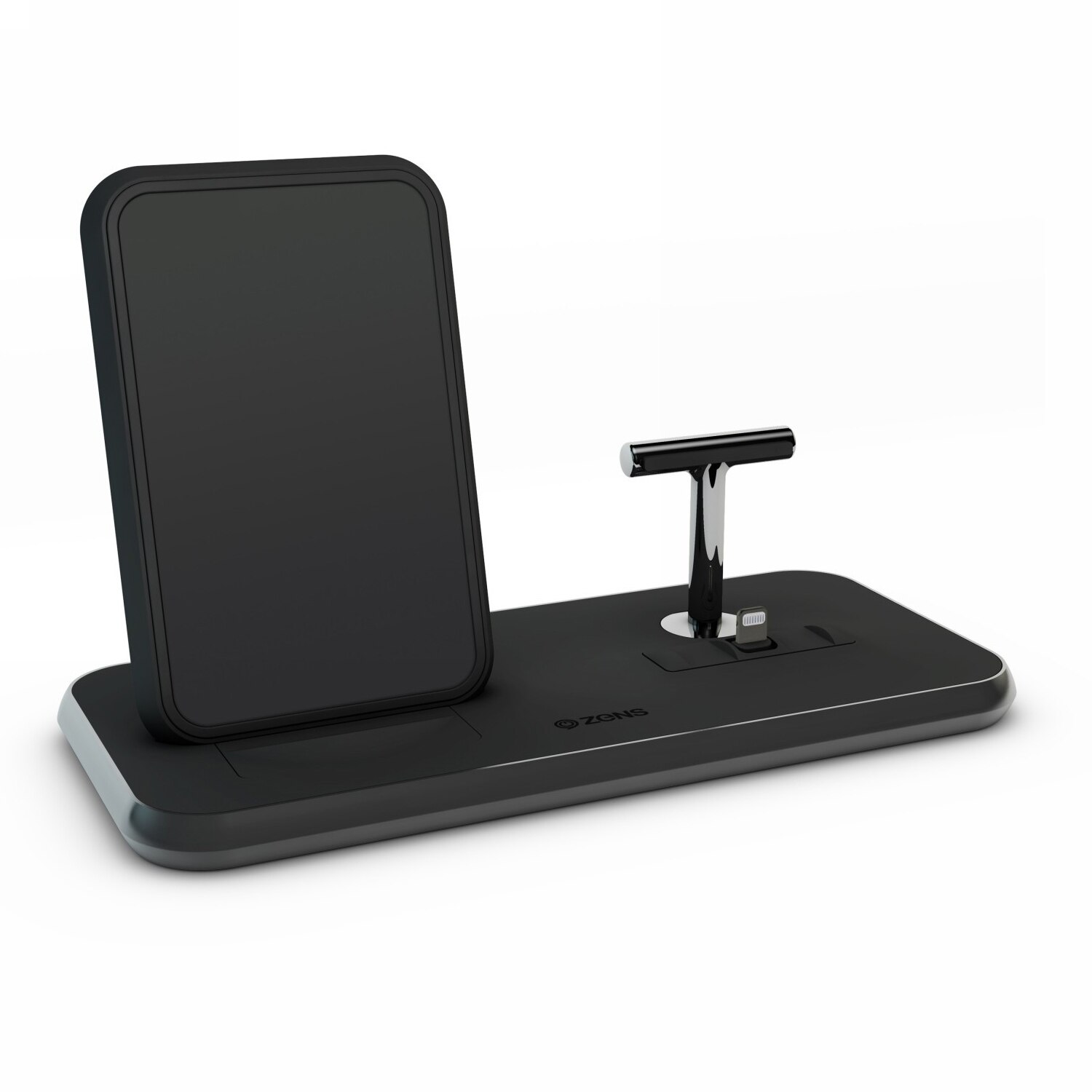 Statie incarcare wireless fast charge 20W + AirPods / iPhone, ZENS Aluminium, Negru