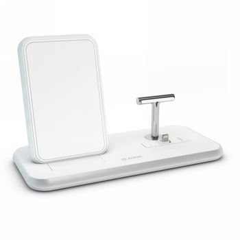 Statie incarcare wireless fast charge 20W + AirPods / iPhone, ZENS Aluminium, Alb Statie incarcare wireless fast charge 20W + AirPods / iPhone, ZENS Aluminium, Alb