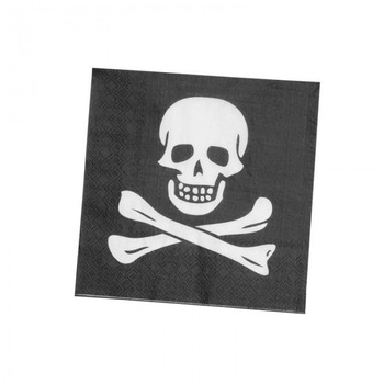 Set 12 Servetele Imprimate Steagul Piratilor Set 12 Servetele Imprimate Steagul Piratilor