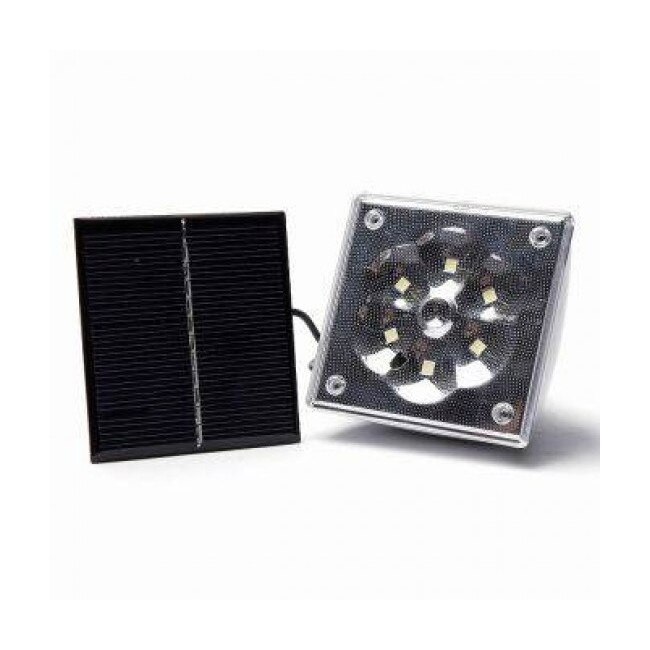 Set Lampa Solara cu Panou de Reincarcare Inclus, Telecomanda Inclusa, 6 Led-uri, 3 Nivele de Ajustare, Design Compact, Culoare Alb