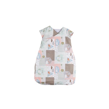 Sac de dormit 0-2 ani pentru iarna, Casa de bumbac, bumbac 100%, animalute, multicolor Sac de dormit 0-2 ani pentru iarna, Casa de bumbac, bumbac 100%, animalute, multicolor