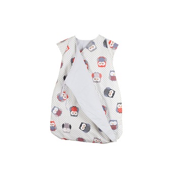 Sac de dormit 2-6 ani pentru iarna, Casa de bumbac, bumbac 100%, bufnite, gri Sac de dormit 2-6 ani pentru iarna, Casa de bumbac, bumbac 100%, bufnite, gri