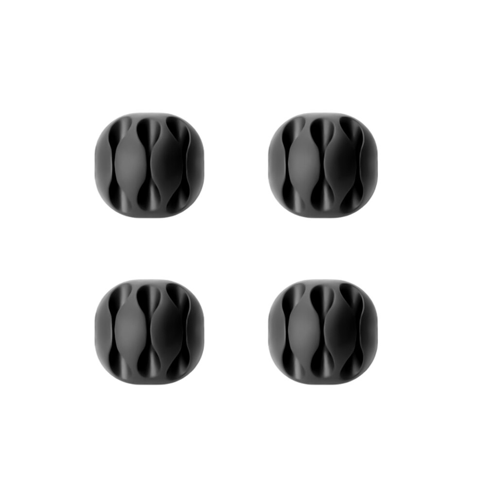 Organizator multifunctional cabluri PNI Tidy Clip 01, silicon flexibil, autoadeziv, pentru 12 cabluri 4x3 cu diametru de 7 mm, negru, set 4 bucati
