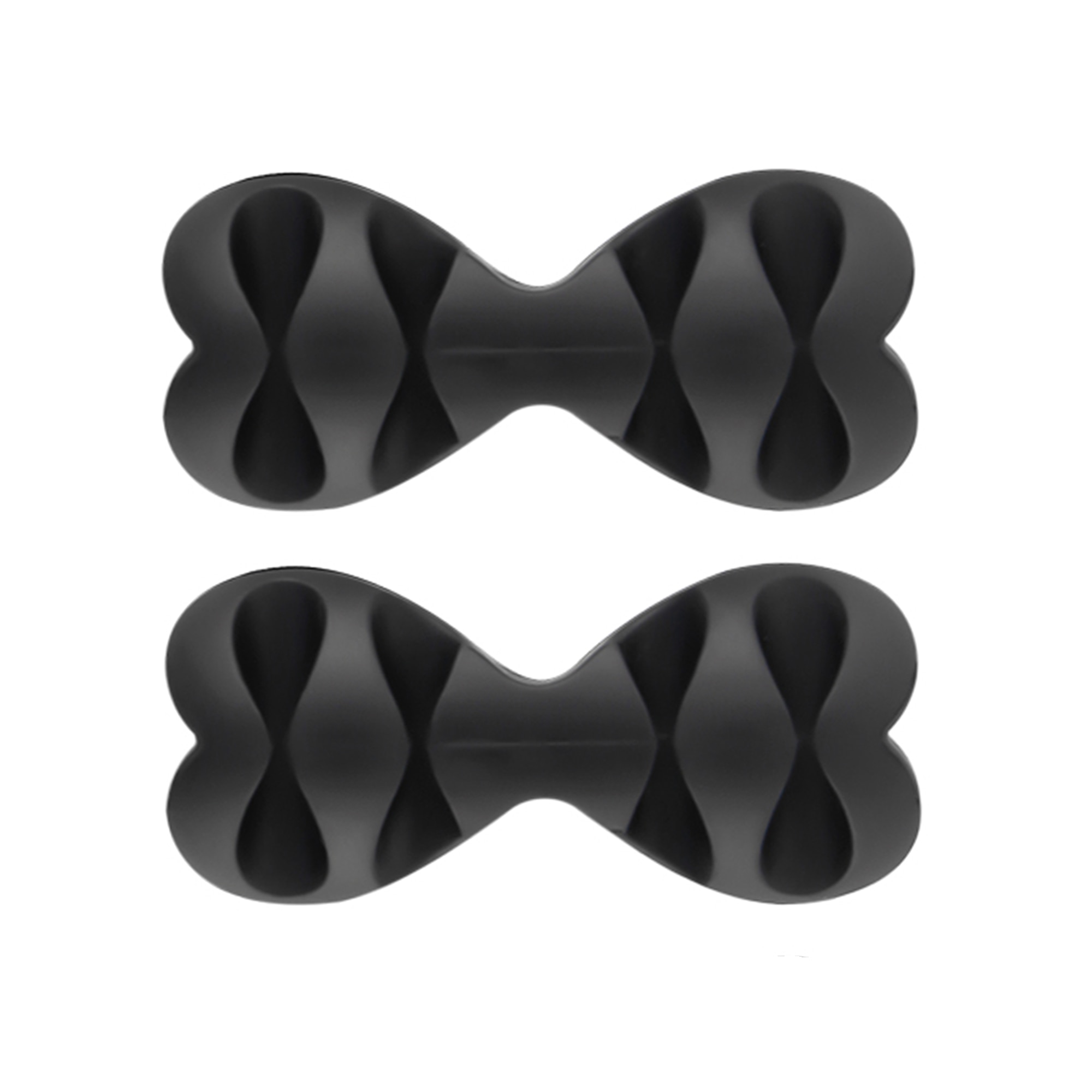 Organizator multifunctional cabluri PNI Tidy Clip 02, silicon flexibil, autoadeziv, pentru 8 cabluri 4x2 cu diametru de 6 mm, negru, set 2 bucati