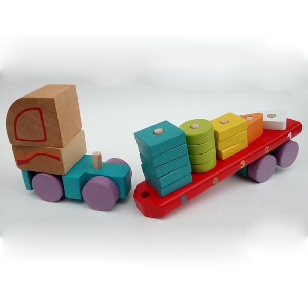 Jucarie Din Lemn, Cubika, “Camion Cu Forme Geometrice”