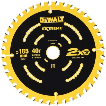 Panza de ferastrau circular Dewalt EXTREME 165x20,Z 40 DT10640-QZ Panza de ferastrau circular Dewalt EXTREME 165x20,Z 40 DT10640-QZ
