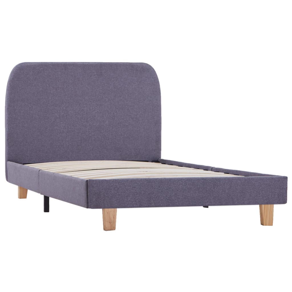 Cadru de pat dublu, vidaXL, Textil-Lemn, 90 x 200cm, Gri deschis