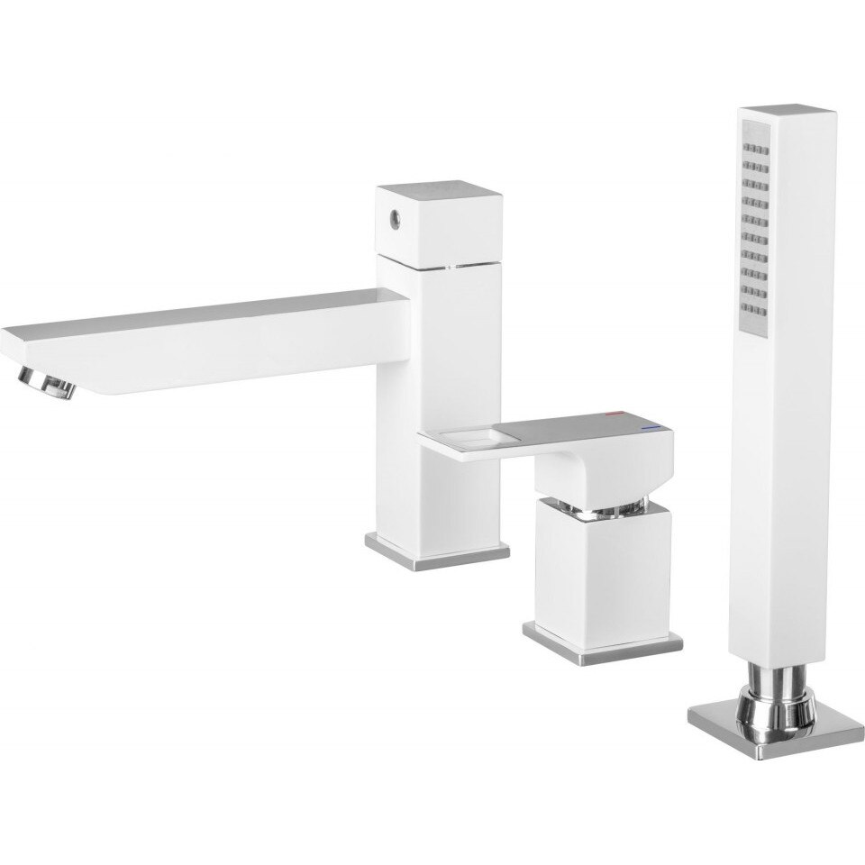 Baterie de cada ANEMON cu montaj pe cada cu 3 orificii BCZ W130, finisaj alb-argintiu