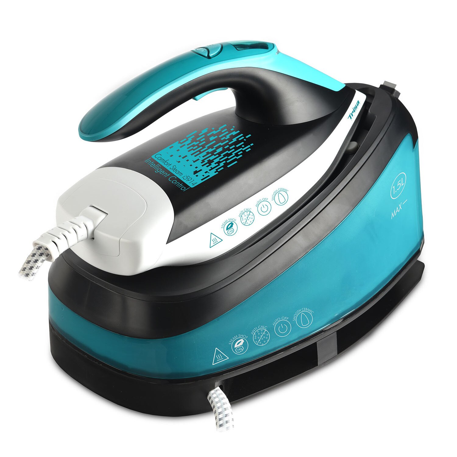 Statie de calcat Trisa Comfort Steam 7959.1412, putere 2200 W, presiune puternica a aburului de 5.5 bari, rezervor de apa de 1.5 l, debit de abur 140g/Min