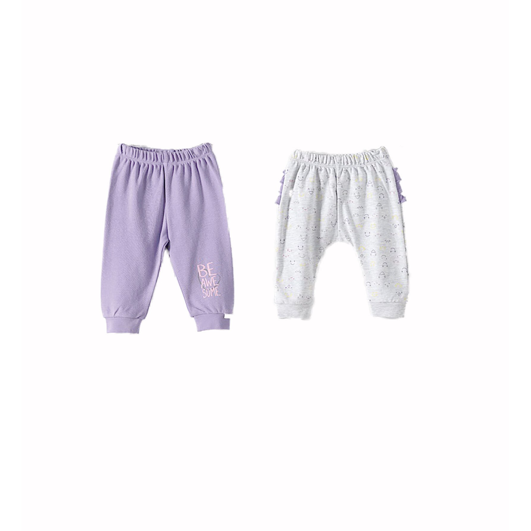 Set 2 perechi pantaloni, Bebetto, Gri/Lila