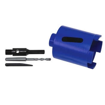 Set coroana diamantata 68mm, adancime 150mm, cu burghiu centrare si adaptor prindere hex Set coroana diamantata 68mm, adancime 150mm, cu burghiu centrare si adaptor prindere hex