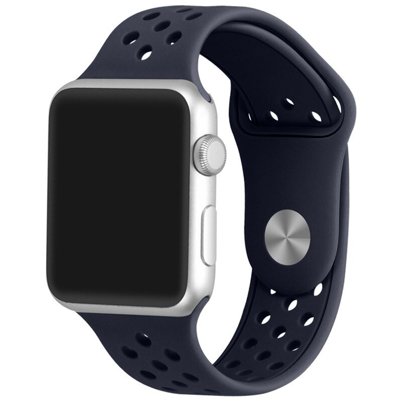 Curea iUni compatibila cu Apple Watch 1/2/3/4/5/6, 40mm, Silicon Sport, Dark Blue