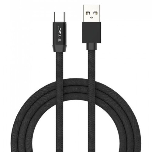 Cablu USB Tip C, V-TAC, Seria Ruby, Negru, 1m