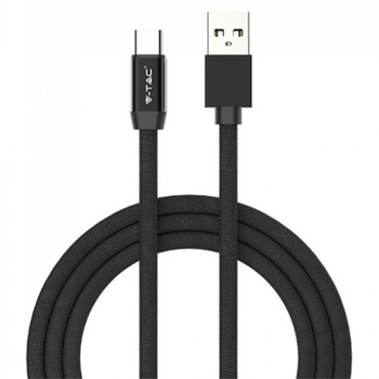 Cablu USB Tip C, V-TAC, Seria Ruby, Negru, 1m Cablu USB Tip C, V-TAC, Seria Ruby, Negru, 1m