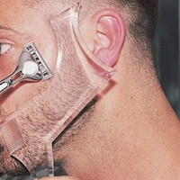 Pieptene Contur Barba & Mustata MyStyle® PRO / Sablon pentru Barba & Mustata ca la Salon - Transparent