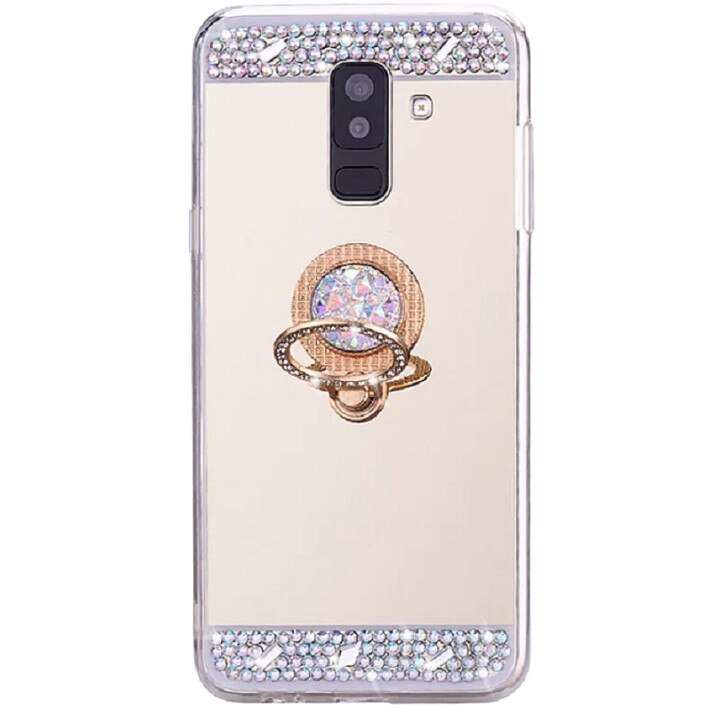 Husa oglinda , piertricele si inel Samsung S9 Plus , Auriu