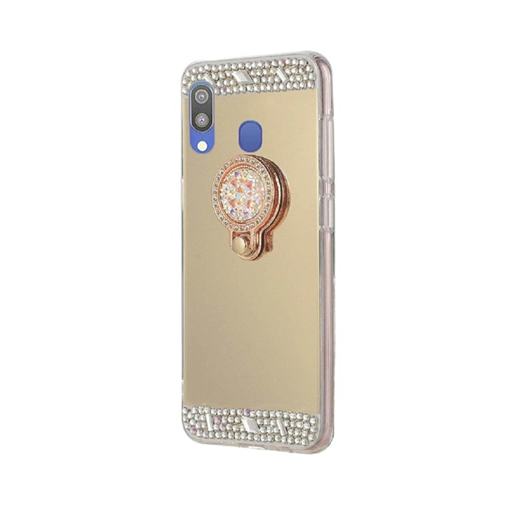 Кейс Pebbles с пръстен Samsung A40, Златен