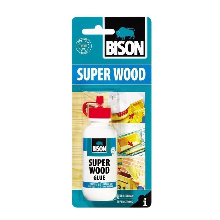 Adeziv pentru lemn BISON D3 Super Wood, rezistent la apa, 75g