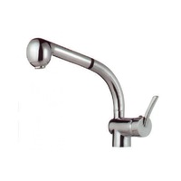 Robinet pentru chiuveta, Sanotechnik, 88005E, monocomanda, cap de dus extras, insertie ceramica de 40 mm, Argintiu