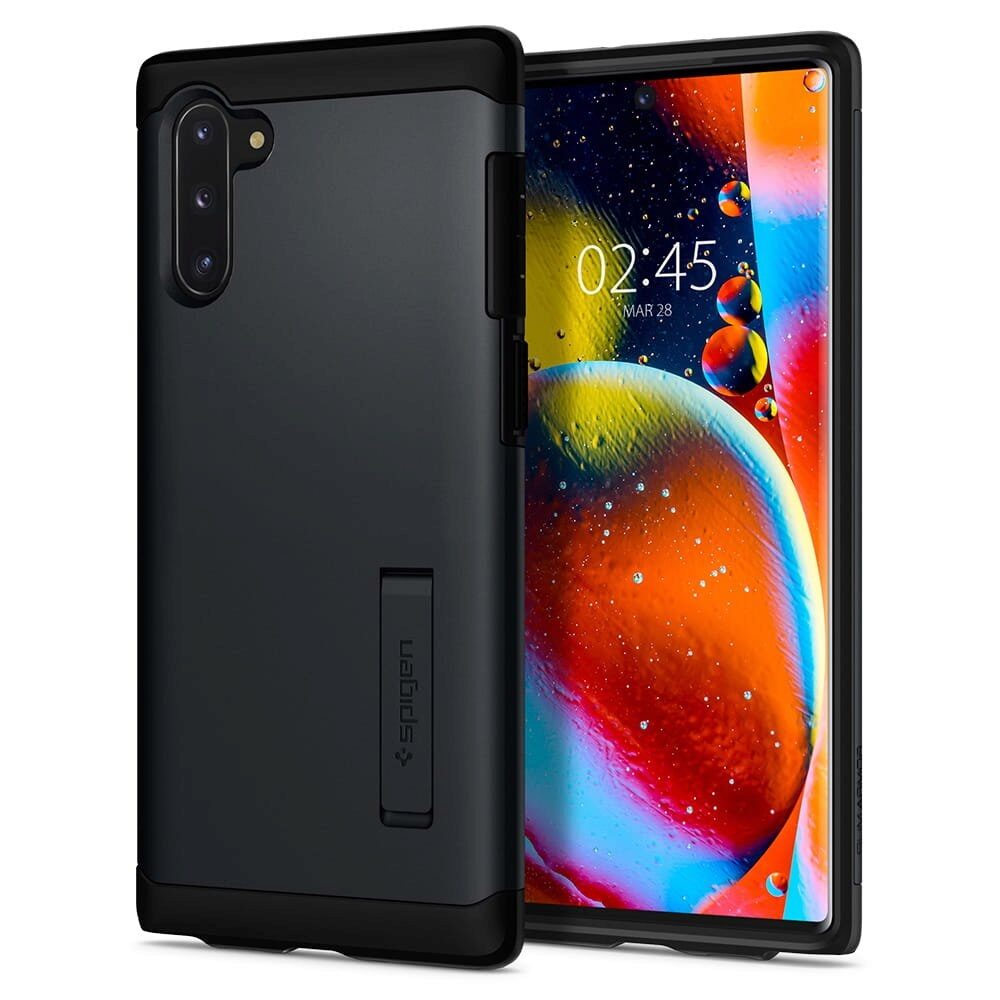 Husa Antisoc Spigen Slim Armor pentru Samsung Galaxy Note 10, Functie Stand, Gri Petrol