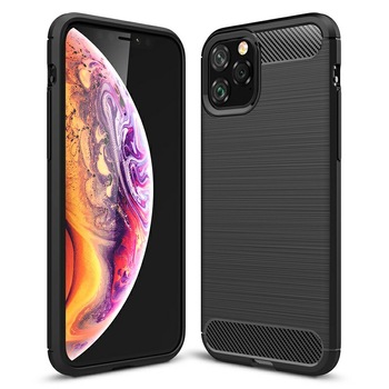 Husa de protectie BIBILEL cu insertii carbon pentru iPhone 11 Pro, protectie spate, bumper, capac de protectie, Negru, BBL1116 Husa de protectie BIBILEL cu insertii carbon pentru iPhone 11 Pro, protectie spate, bumper, capac de protectie, Negru, BBL1116