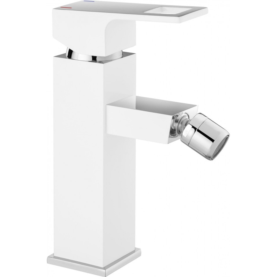 Baterie de bideu ANEMON cu sistem de dop automat BCZ W310, finisaj crom-alb