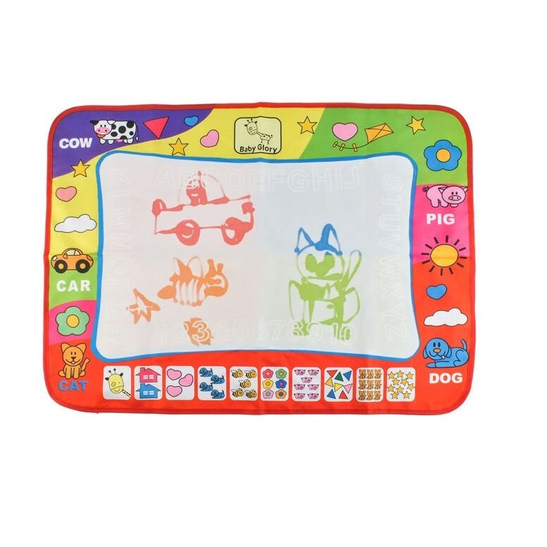 Covoras Creativ pentru pictura cu apa idealSTORE ANIMAL PAINTING, Dimensiuni 58 x 78 cm, Folosit pentru a invata desen, numere, litere, forme si culori