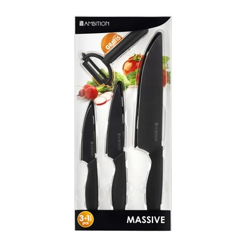 Set 3 cutite ceramice + curatator legume Massive Set 3 cutite ceramice + curatator legume Massive