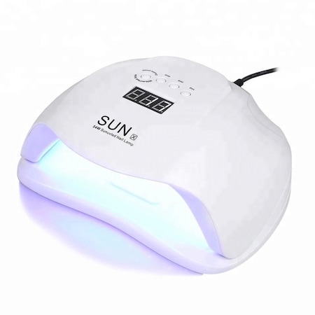 Pachet promo: Lampa UV manichiura / unghii, cu afisat LED, 54 W, Sun X Alb, senzori, timer, uscare Extreme Speed, Leduri High Performance, Urban Trends ® + Despartitor degete pentru pedichiura si manichiura, roz